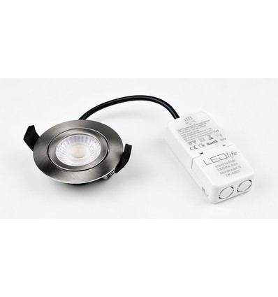 7W Ø8,3cm DimToWarm+CCT downlight dimbar RA96 - Hål: Ø6,8 cm, Borstat stål