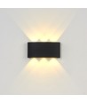 6-pack 6W CURVE vägglampa - IP65, svart, upp/ner, utomhus, inkl. ljuskälla