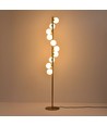 Denia 10xG9 golvlampa mässing/vit - 160cm, vitt frostat glas, utan ljuskälla