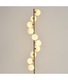 Denia 10xG9 golvlampa mässing/vit - 160cm, vitt frostat glas, utan ljuskälla