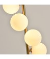 Denia 10xG9 golvlampa mässing/vit - 160cm, vitt frostat glas, utan ljuskälla