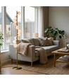 Denia 10xG9 golvlampa mässing/vit - 160cm, vitt frostat glas, utan ljuskälla