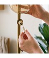 DENIA 10xG9 golvlampa mässing/bärnsten - 160cm, bärnstensfärgat glas, utan ljuskälla