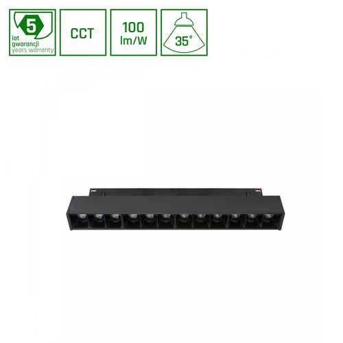 LEDlife 12W System Shift Grid S skenspot - CCT switch, 40 grader, 2-fas, svart