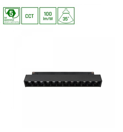 LEDlife 12W System Shift Grid S skenspot - CCT switch, 40 grader, 2-fas, svart