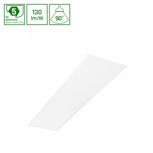 30x120 LED-panel, 40W - UGR19, RA90, DALI dimbar, bakbelyst, vit ram