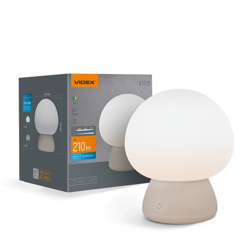 Uppladdningsbar Mushroom LED-bordslampa - RGB + 3000K kallvit, bärbar