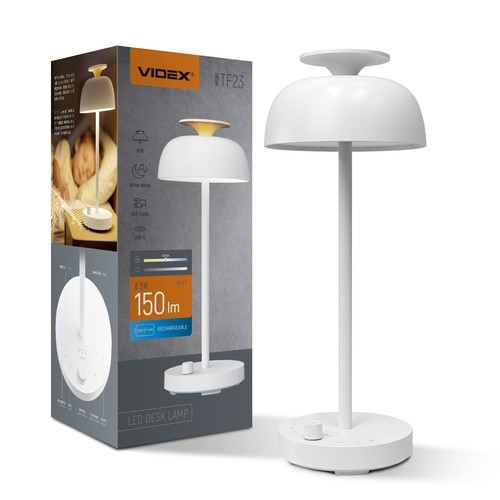 Laddningsbar LED-skrivbordslampa med white noise - RGB+W, neutralvit, bärbar