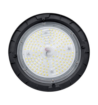 220x135mm Plateo 4 High Bay 100W - neutralvit 230V 90° IP65 IK09 svart, med effektjustering 0-10V