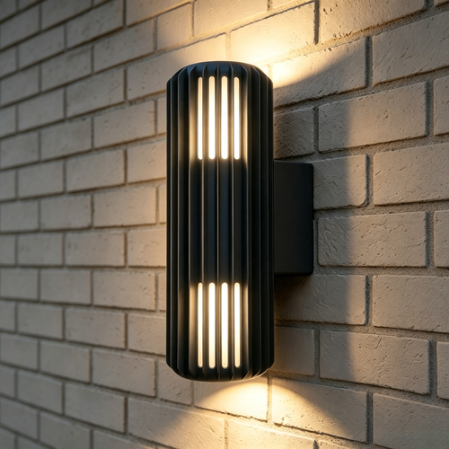 FYRON Duo upp/ned vägglampa, Svart - E27, IP54, utomhus