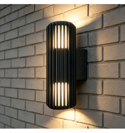 FYRON Duo upp/ned vägglampa, Svart - E27, IP54, utomhus