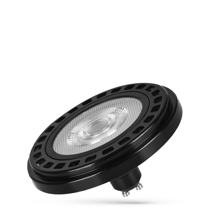 GU10 20W LED-spot AR111 - RA90, 30° spridning, svart hölje, 5 års garanti