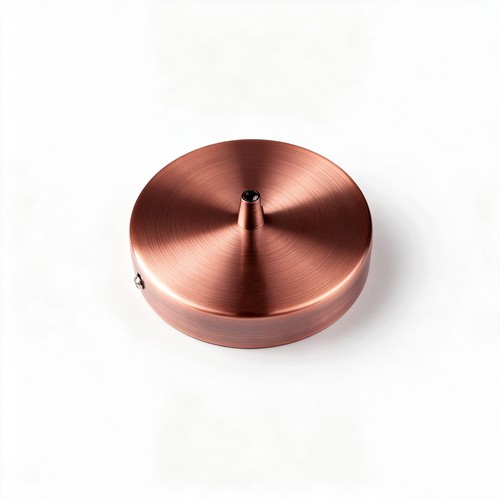 Takkopp i rödkoppar färg - Ø12cm, höjd 2,5cm, 1 hål, takrosé