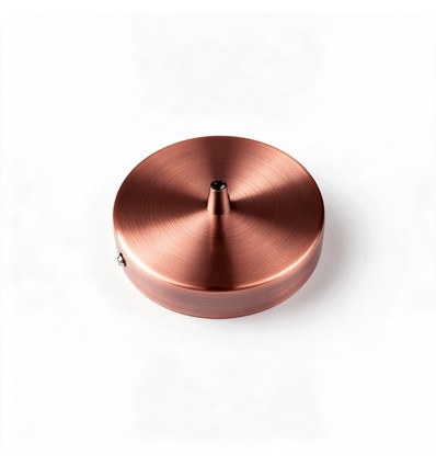 Takkopp i rödkoppar färg - Ø12cm, höjd 2,5cm, 1 hål, takrosé