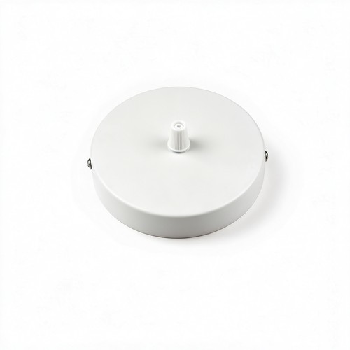 Baldakin i vit - Ø12cm, höjd 2,5cm, 1 hål, takrosett
