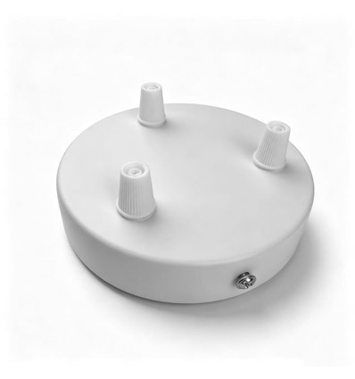 Baldakin i vit - Ø12cm, höjd 2,5cm, 3 hål, takkåpa