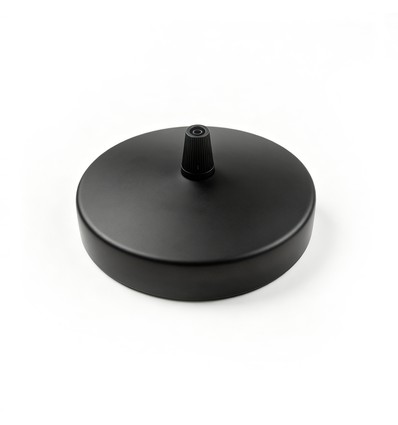 Baldakin i svart - Ø12cm, höjd 2,5cm, 1 hål, takrosett