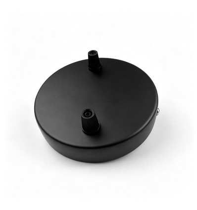 Baldakin i svart - Ø12cm, höjd 2,5cm, 2 hål, takrosett