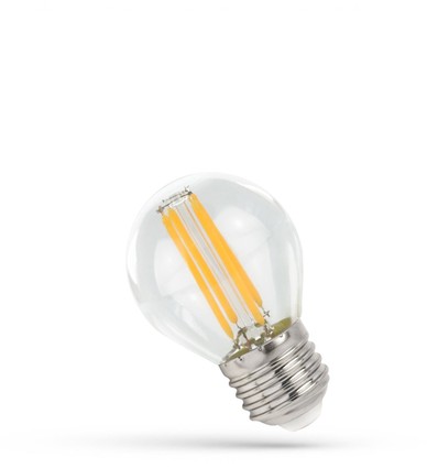 E27 5,5W LED klotlampa filament - G45, 300° spridning
