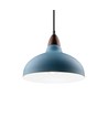 BIRK Petroleumsblå Ø24cm pendel - E27 sockel, 2m sladd, metall / trä