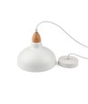 BIRK Vit Ø19cm pendel - E27 sockel, 2m sladd, metall / trä