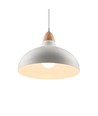 BIRK Vit Ø24cm pendel - E27 sockel, 2m sladd, metall / trä