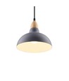 BIRK Blå Ø19cm pendel - E27 sockel, 2m sladd, metall / trä