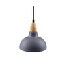 BIRK Blå Ø24cm pendel - E27 sockel, 2m sladd, metall / trä