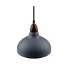 BIRK Grå Ø24cm pendel - E27 sockel, 2m sladd, metall / trä