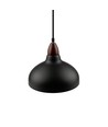 BIRK Svart Ø19cm pendel - E27 sockel, 2m sladd, metall / trä