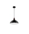 BIRK Svart Ø24cm pendel - E27 sockel, 2m sladd, metall / trä