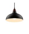 BIRK Svart Ø24cm pendel - E27 sockel, 2m sladd, metall / trä