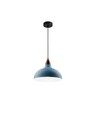 BIRK Petroleumsblå Ø19cm pendel - E27 sockel, 2m sladd, metall / trä