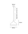 BIRK Petroleumsblå Ø19cm pendel - E27 sockel, 2m sladd, metall / trä