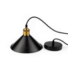 Svart Ø22cm pendellampa - E27 sockel, 2m sladd, svart/mässing
