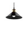 MOKKA Svart Ø22cm pendel - E27-sockel, 2m sladd, Svart/mässing