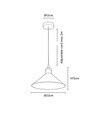 Vit Ø22cm pendellampa - E27 sockel, 2m sladd, vit/mässing