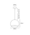 Vit Ø20cm pendellampa - E27 sockel, 2m sladd, metall