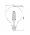 E27 7W LED-filamentlampa - G95, neutralvit