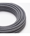 5m Textilkabel 2x0,75 mm² - 230V, svart/vit randig