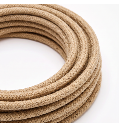5m Textilkabel 2x0.75 mm², tygkabel - 230V, Jute/Beige