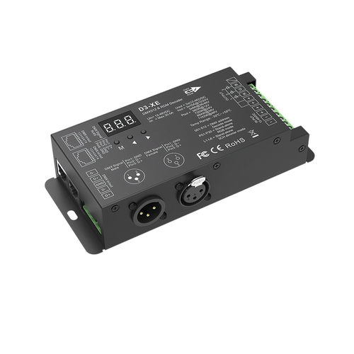 3 Kanal DMX512 & RDM Dekoder - 12-48VDC, 10A/8A