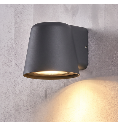 Avero GU10 vägglampa - Grå, IP65, inomhus/utomhus, utan ljuskälla