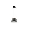 Grå Ø16cm pendel - E27 sockel, 2m sladd, metall / trä
