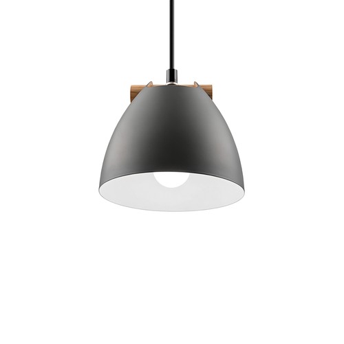 HOLM Grå Ø16cm pendel - E27-sockel, 2m sladd, metall / trä