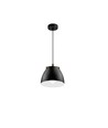 Svart Ø16cm pendel - E27 sockel, 2m sladd, metall / trä