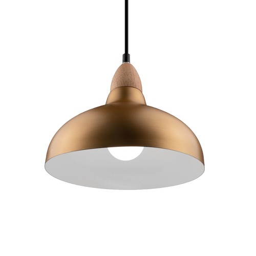 BIRK Borstad Mässing Ø24cm pendel - E27 sockel, 2m sladd, Aluminium