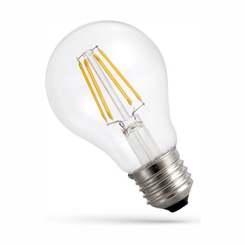 E27 8,5W LED-lampa - A60, filament, klart glas