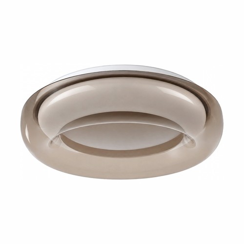 AURA taklampa m. fjärrkontroll - Rökfärgad glaskant hög, dimbar, Ø40cm, 24W, 3 ljusfärger