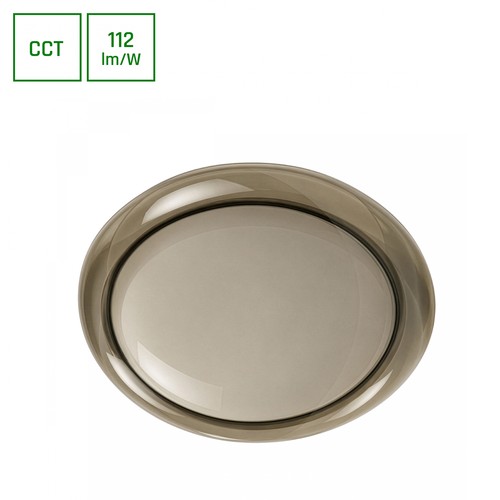 AURA taklampa m. fjärrkontroll - Rökfärgad glaskant, dimbar, Ø40cm, 24W, 3 ljusfärger